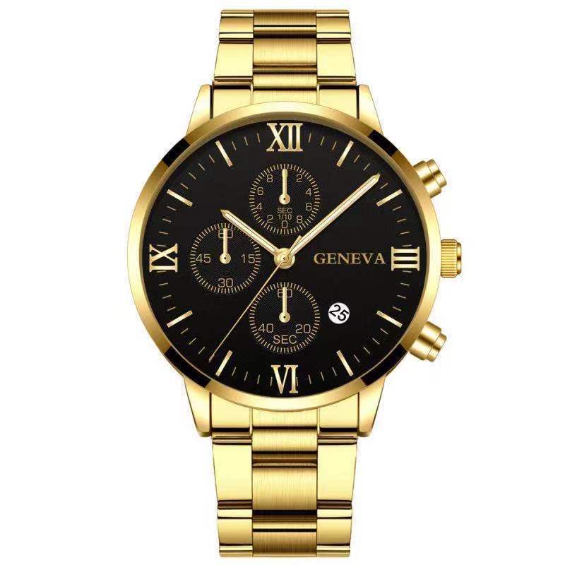 Orologio uomo acciaio con calendario tre quadranti