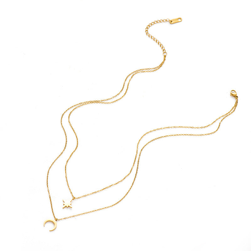 Collana luna e stella ciondoli