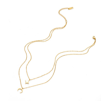Collana luna e stella ciondoli