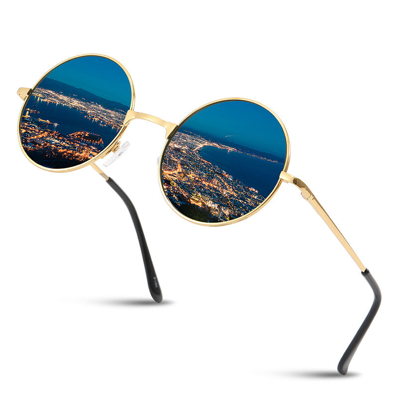 Occhiali da sole tondi retrò da uomo