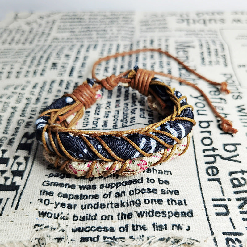 Bracciale tessuto etnico