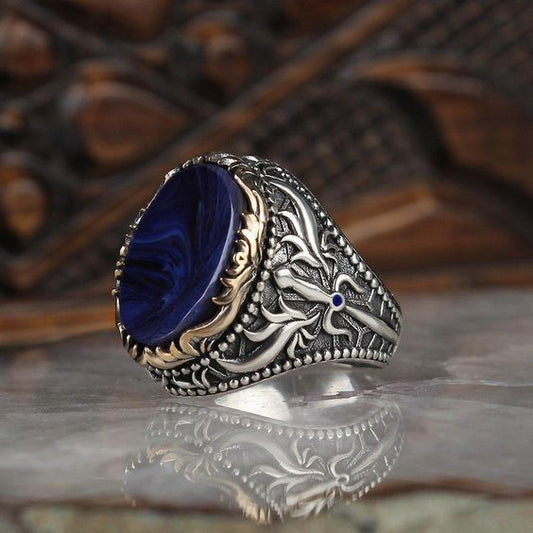 Anello geometrico due colori vintage