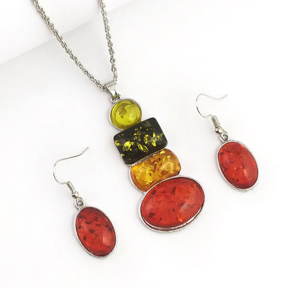 Set collana ambra e orecchini