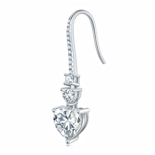 Orecchini cuore moissanite