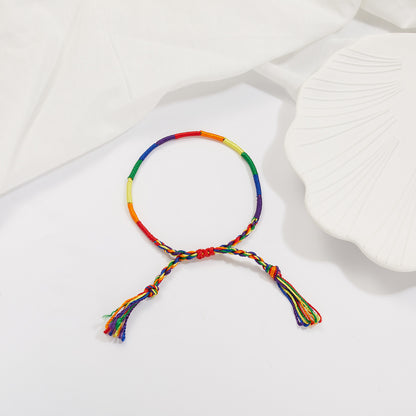 Braccialetto intrecciato arcobaleno