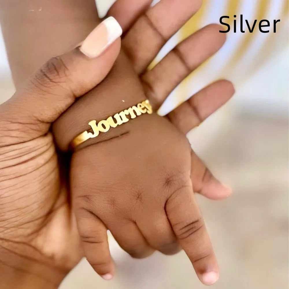 Bracciale lettere personalizzabile titanio