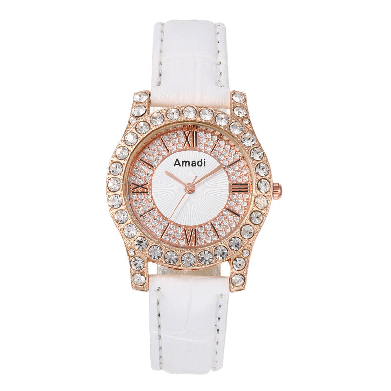 Orologio da donna con diamanti e numeri romani