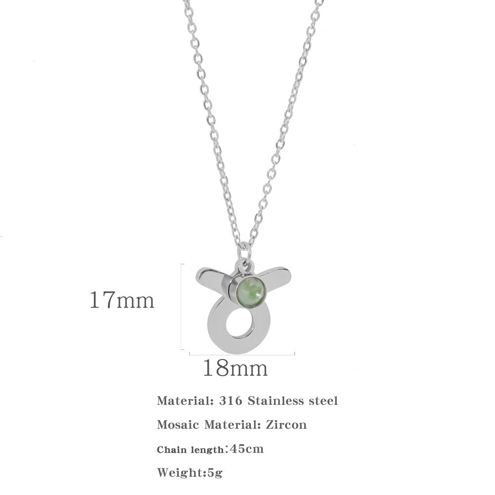 Collana zircone in acciaio inox