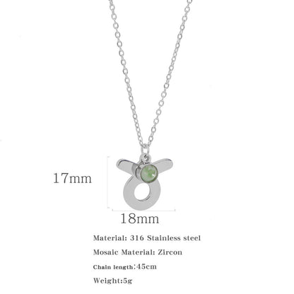 Collana zircone in acciaio inox