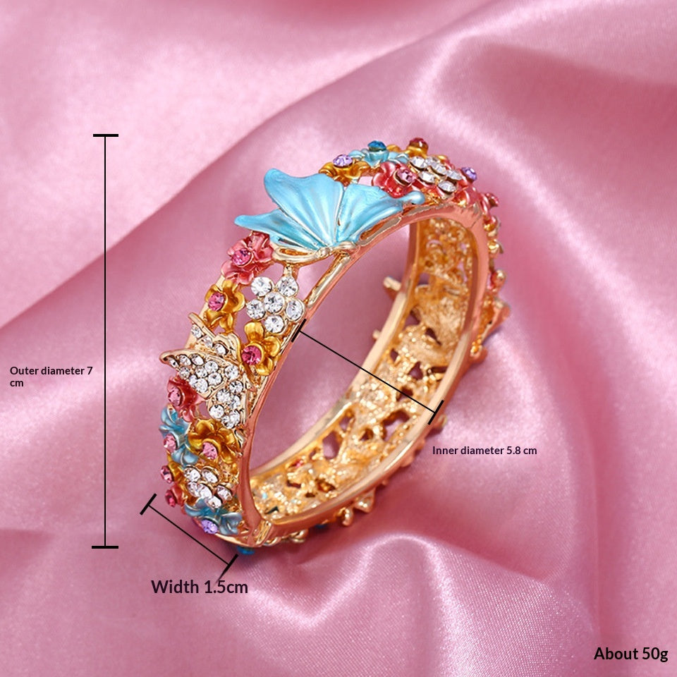 Bracciale farfalla e fiore aperto