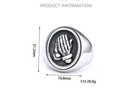 Anello mani in preghiera