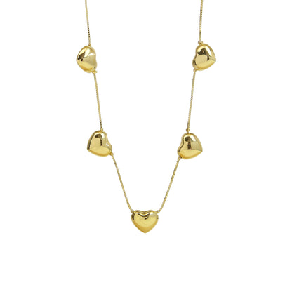 Collana cuori placcati oro