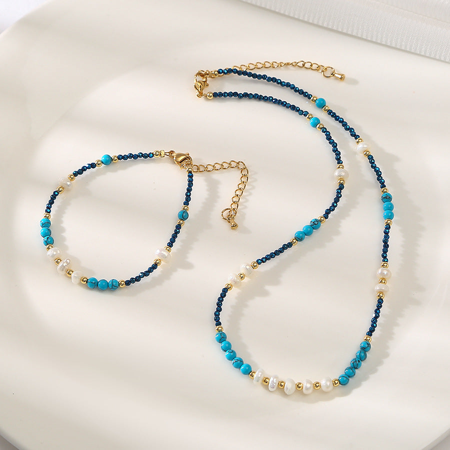 Bracciale turchese perle