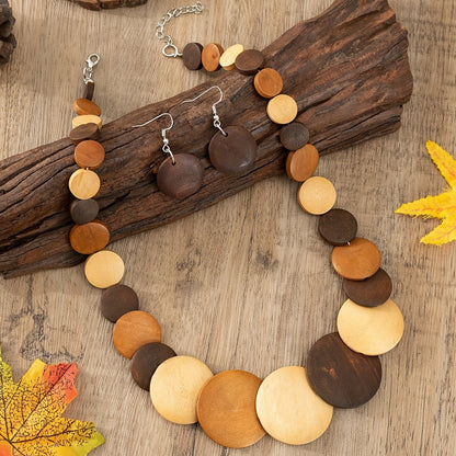 Set gioielli retro legno