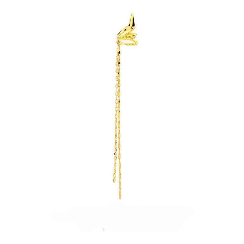 Orecchini clip geometrici con catena