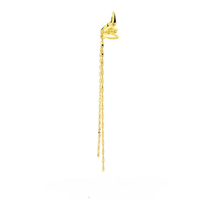 Orecchini clip geometrici con catena
