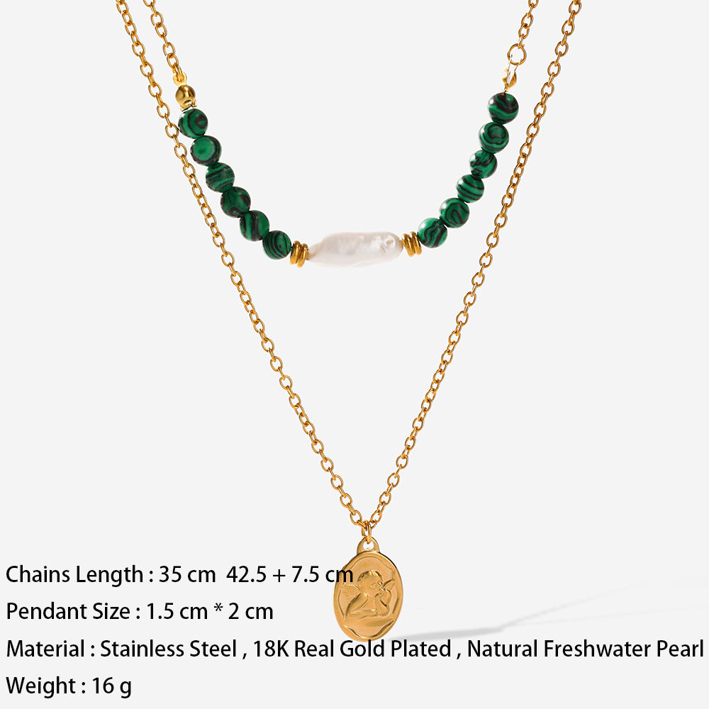 Collana medaglione doppio strato