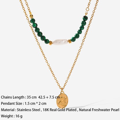 Collana medaglione doppio strato