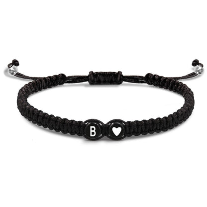 Bracciale intrecciato cuore e lettere