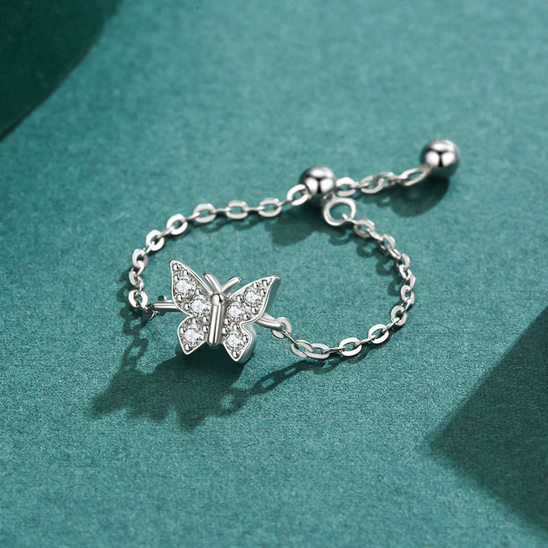 Anello farfalla zirconi diamante