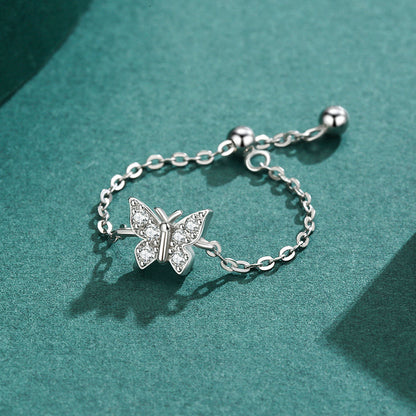 Anello farfalla zirconi diamante