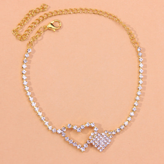 Cavigliera Cuore Diamanti