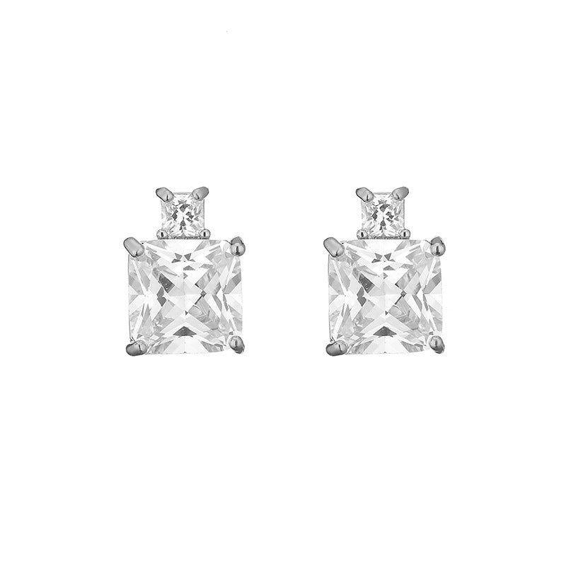 Orecchini zircone geometrico blu
