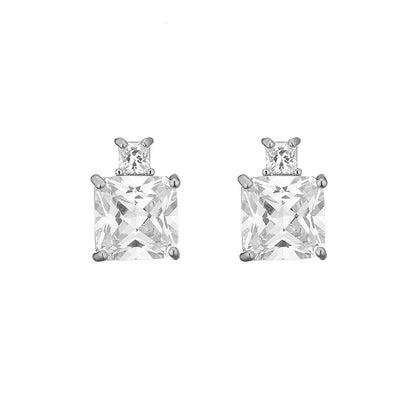 Orecchini zircone geometrico blu