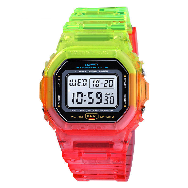 Orologio sportivo cinturino trasparente