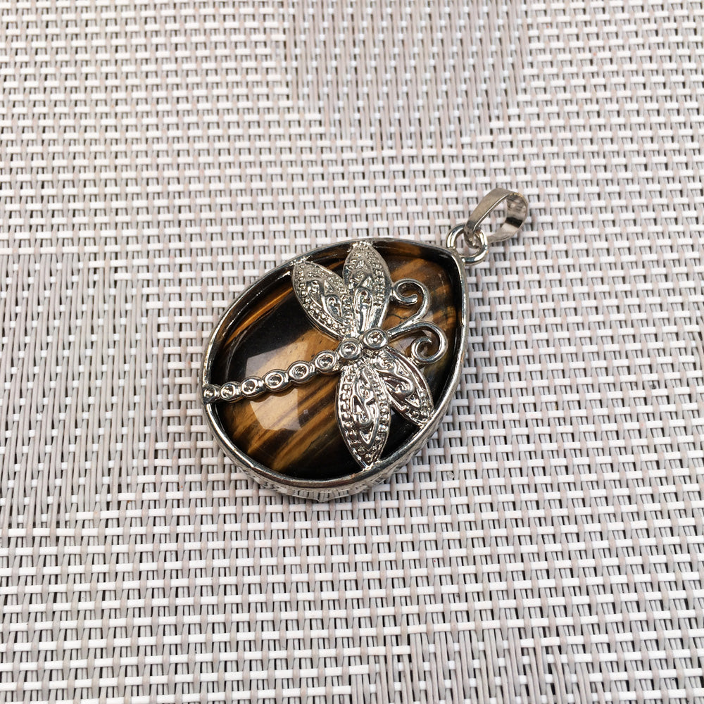 Collana libellula cristalli e gocce