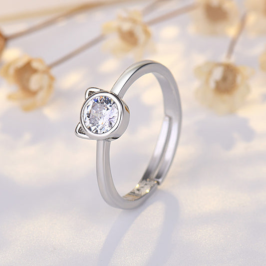 Anello gattino zircone