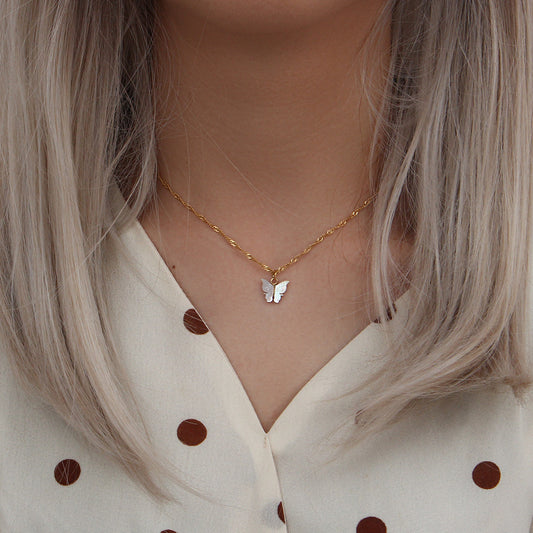 Collana farfalla conchiglia pendente