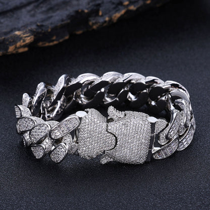 Collana catena cubana tre file