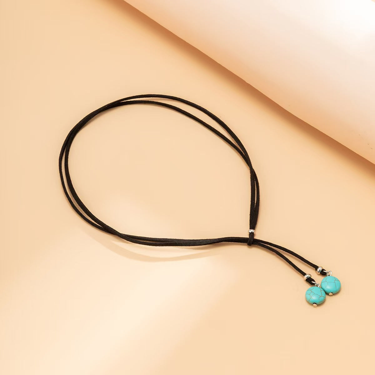 Collana cordone turchese
