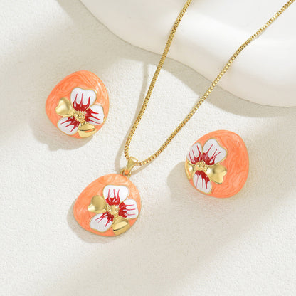 Collana e orecchini fiore