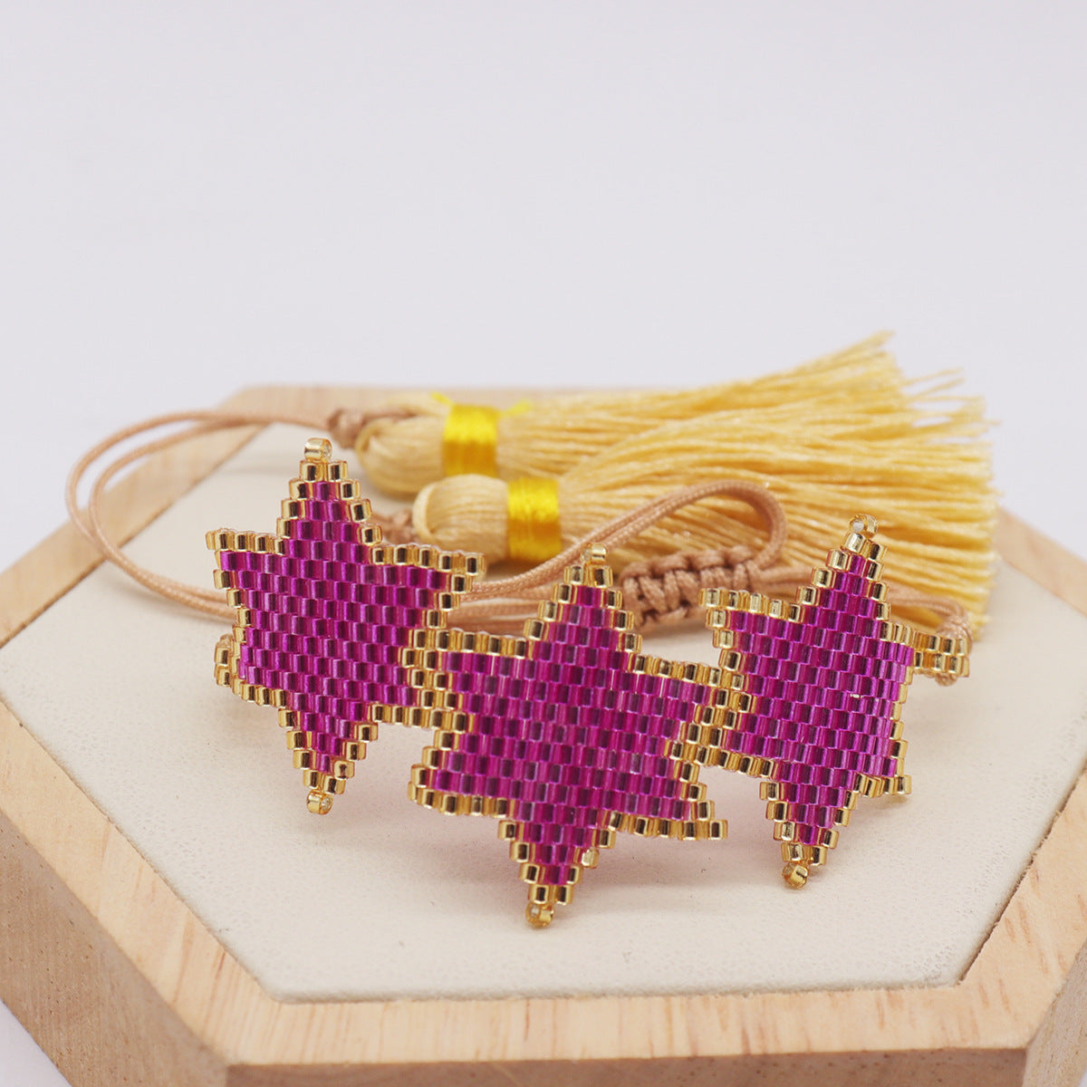 Bracciale bohemien esagonale nappa