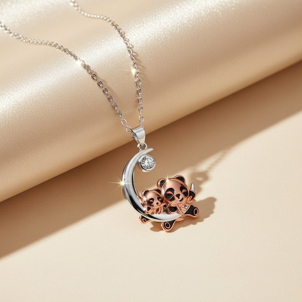 Collana panda oro rosa