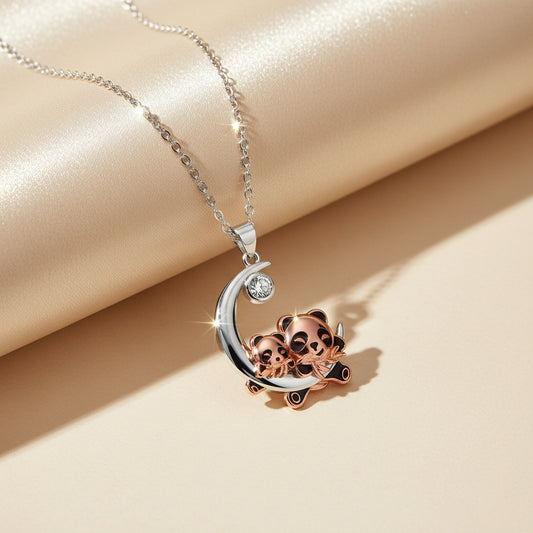 Collana panda oro rosa