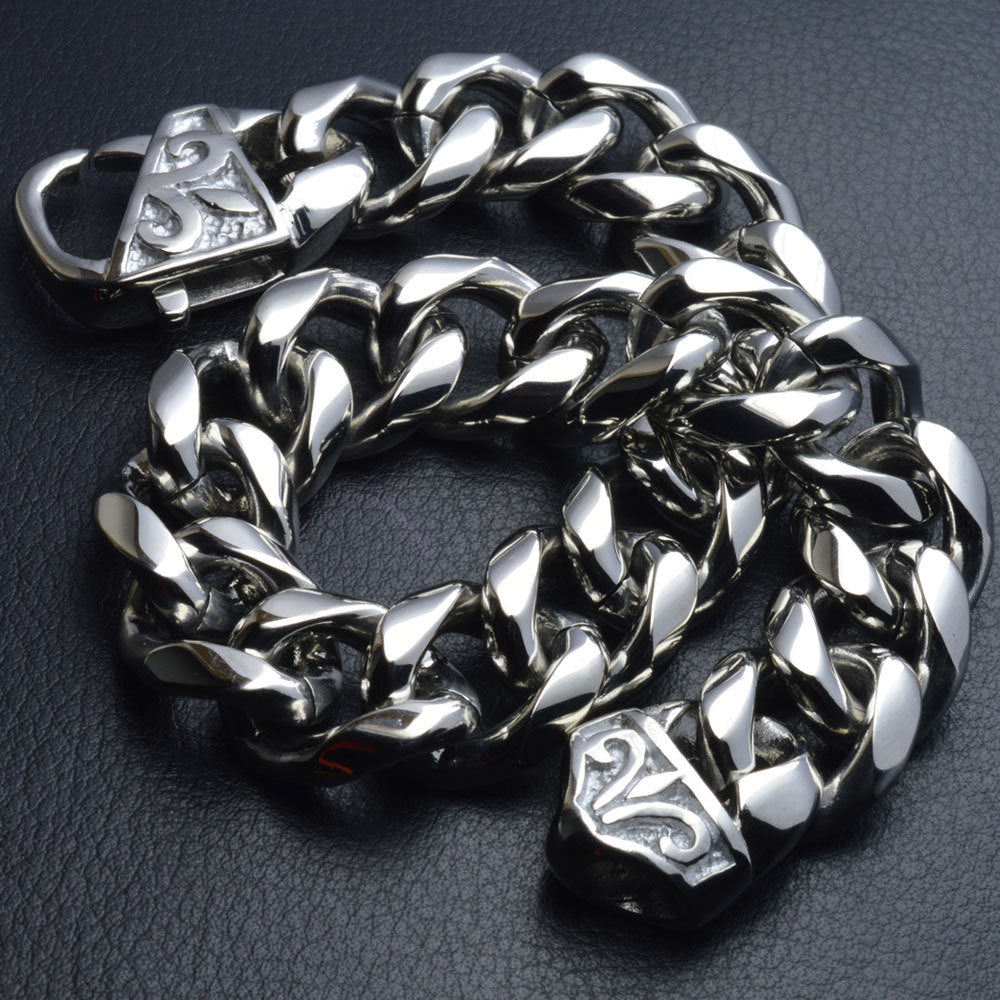 Bracciale punk rock titanio acciaio