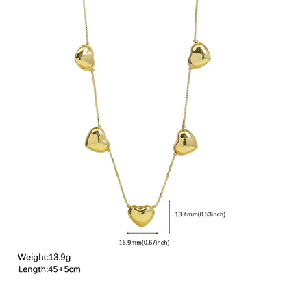 Collana cuori placcati oro