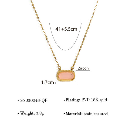 Collana ovale ciondolo quadrato