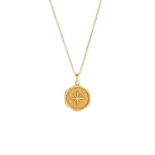 Collana acciaio stella luna