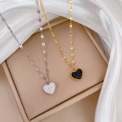 Collana pendente cuore doppio