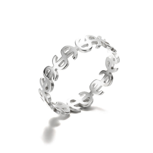 Anello cuore traforato in acciaio