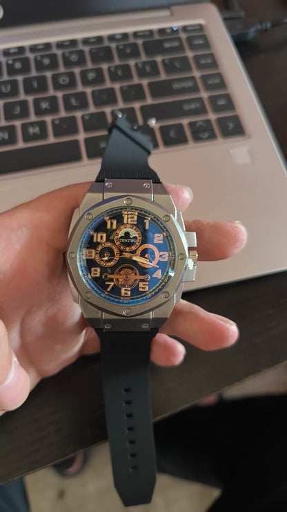Orologio nero argento