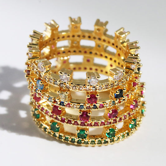 Anello Corona Geometrico
