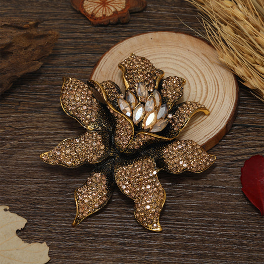 Spilla fiore vintage strass
