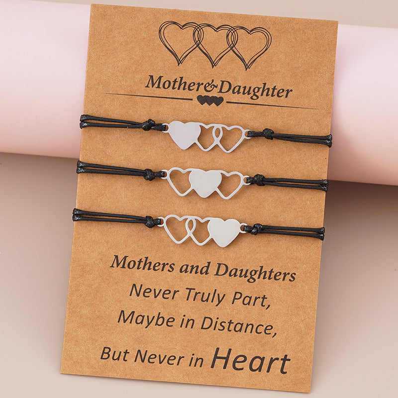 Bracciale intrecciato cuore mamma
