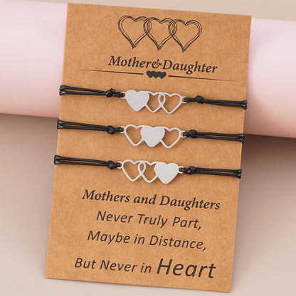 Bracciale intrecciato cuore mamma