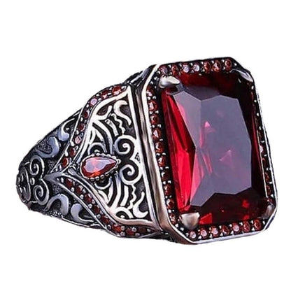 Anello zirconi rossi e verdi